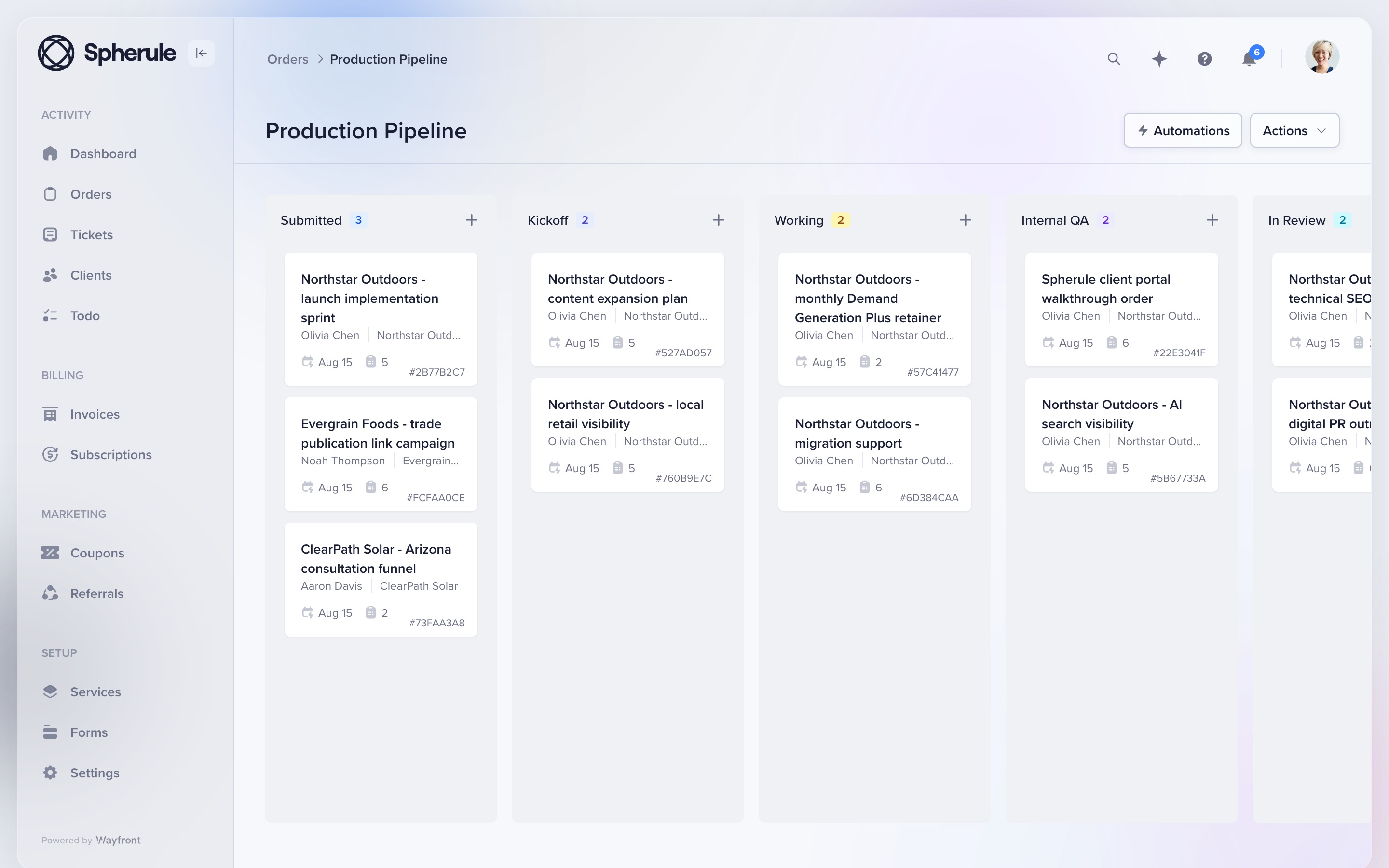 Manage projects, not tools