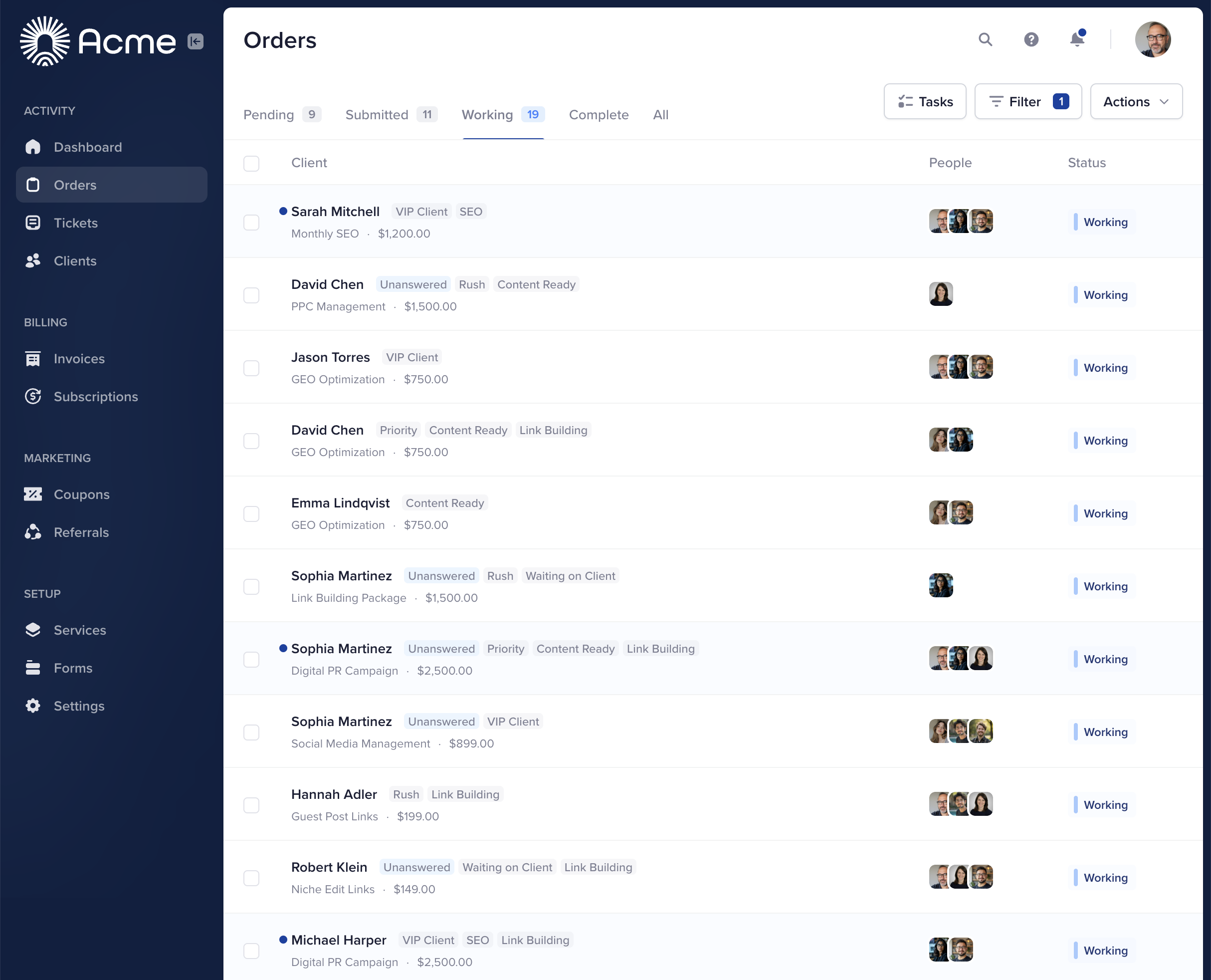 Manage projects, not tools